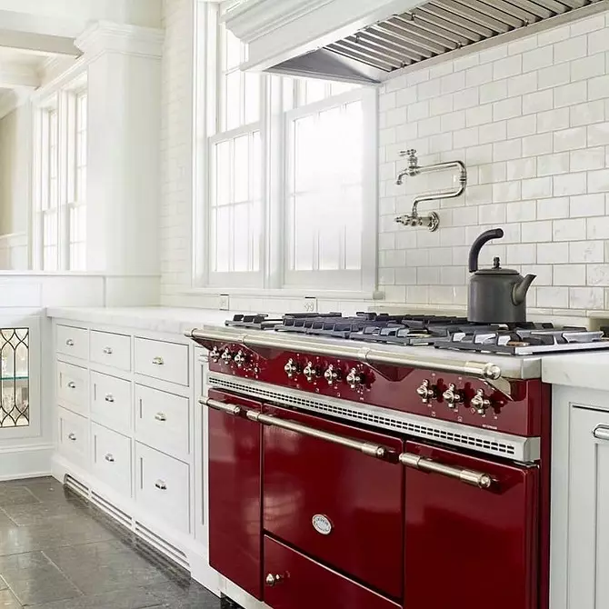 Com emetre un disseny de cuina blanca vermella: consells i antiprodes actuals 3877_115