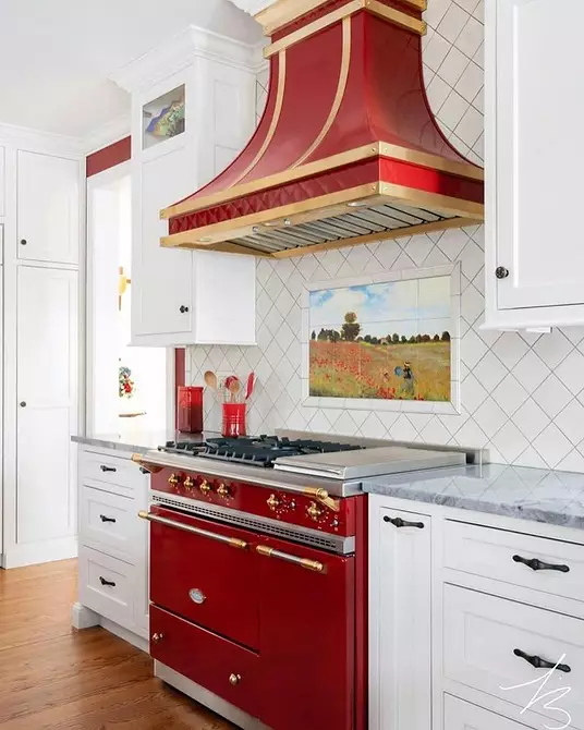 Com emetre un disseny de cuina blanca vermella: consells i antiprodes actuals 3877_116