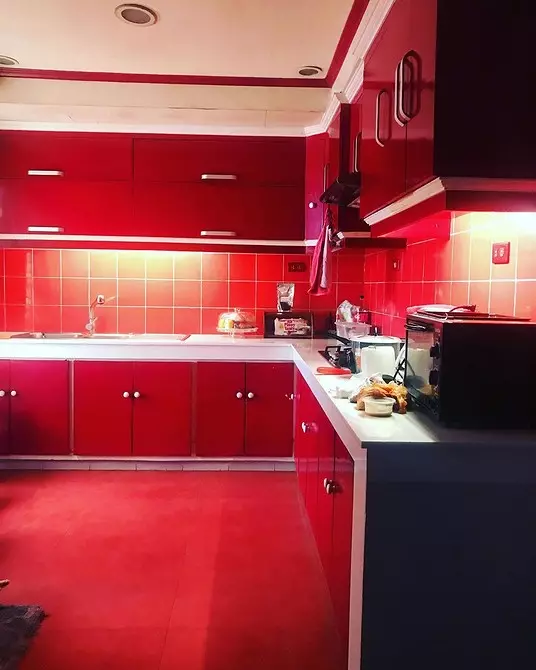 Cómo emitir un diseño de cocina blanca roja: consejos y antiprodios actuales 3877_143