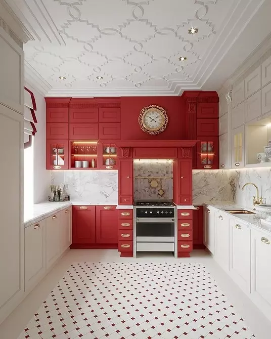 Улаан цагаан гал тогооны өрөөний загварыг хэрхэн яаж гаргах вэ: Одоогийн зөвлөмж, антипрод 3877_20