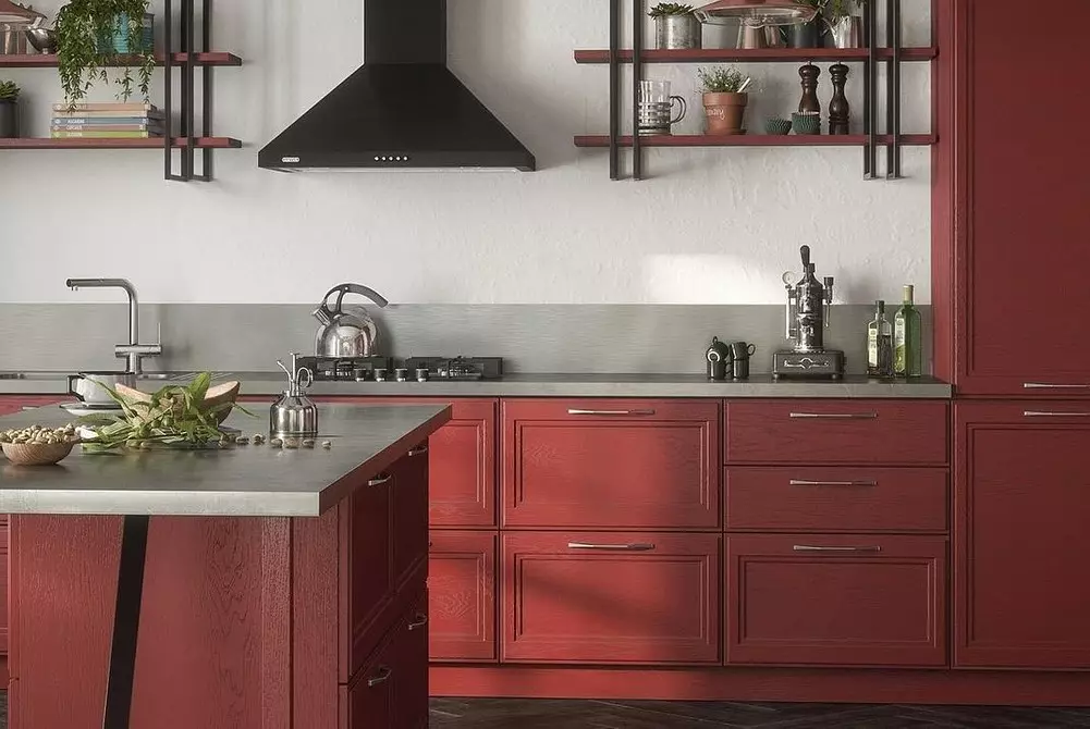 Cómo emitir un diseño de cocina blanca roja: consejos y antiprodios actuales 3877_30