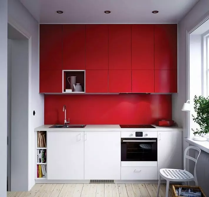 Come emettere un design di cucina bianca rossa: suggerimenti correnti e antiprodifici 3877_50