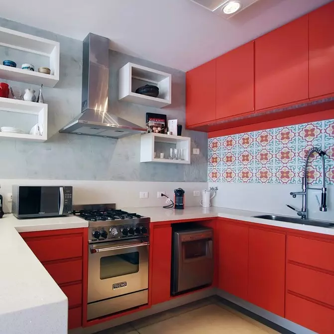 Com emetre un disseny de cuina blanca vermella: consells i antiprodes actuals 3877_72