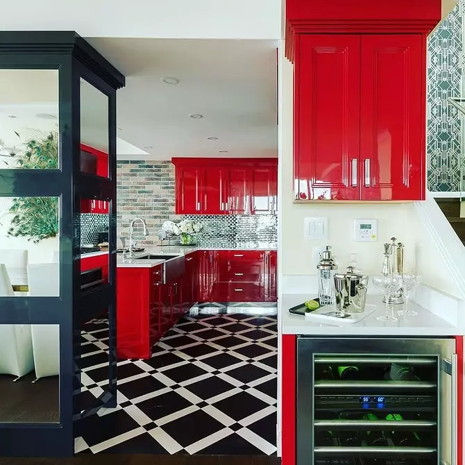 Come emettere un design di cucina bianca rossa: suggerimenti correnti e antiprodifici 3877_79