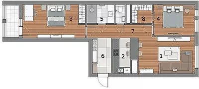 Apartamento de tres dormitorios en un nuevo edificio, que estaba equipado con cero por solo 3 meses. 3988_27