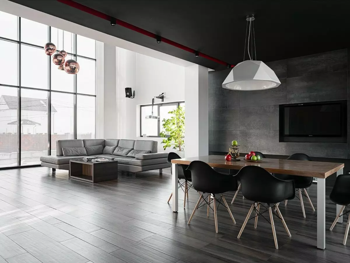 Tre-etasjes minimalisme hus: interiør som overfører til fremtiden 4063_4