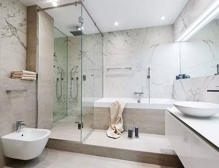 नुहाउने र स्नान को साथ बाथरूम डिजाइन: counteres 75 फोटोहरू - IVD.RU 4108_106