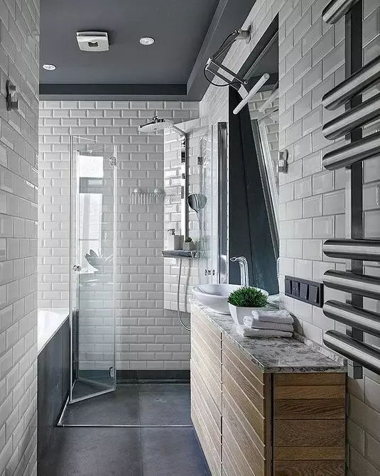 नुहाउने र स्नान को साथ बाथरूम डिजाइन: counteres 75 फोटोहरू - IVD.RU 4108_109