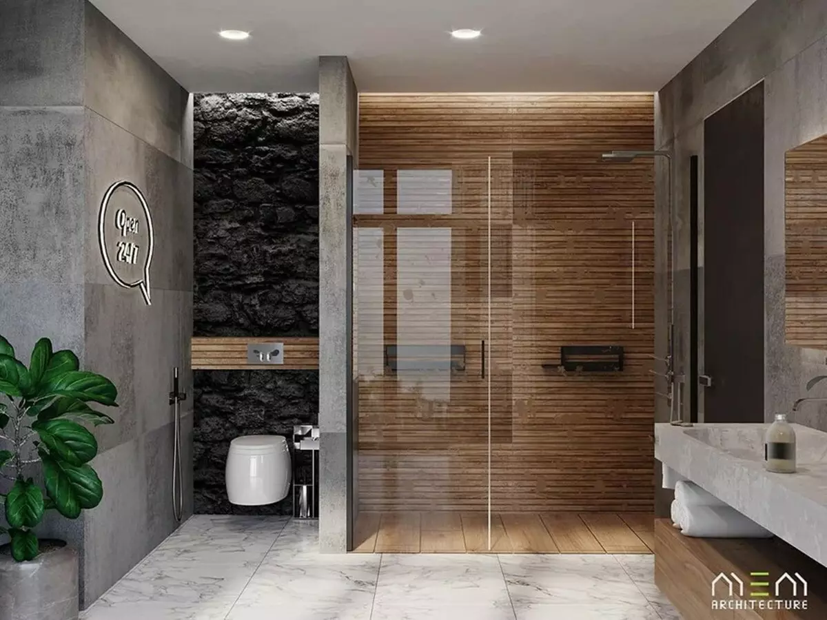 शॉवर आणि बाथसह स्नानगृह डिझाइन: 75 फोटोंवर इंटीरियर कल्पना - आयव्हीडी.आरयू 4108_167