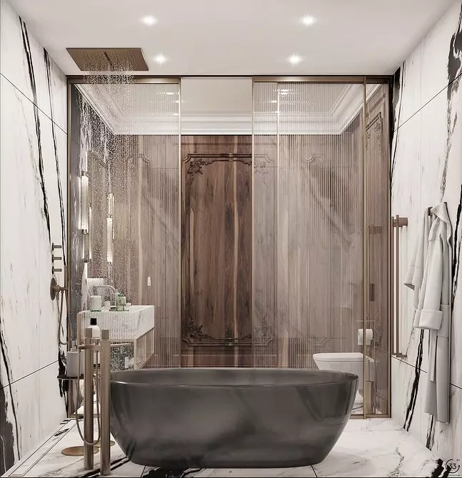शॉवर आणि बाथसह स्नानगृह डिझाइन: 75 फोटोंवर इंटीरियर कल्पना - आयव्हीडी.आरयू 4108_178