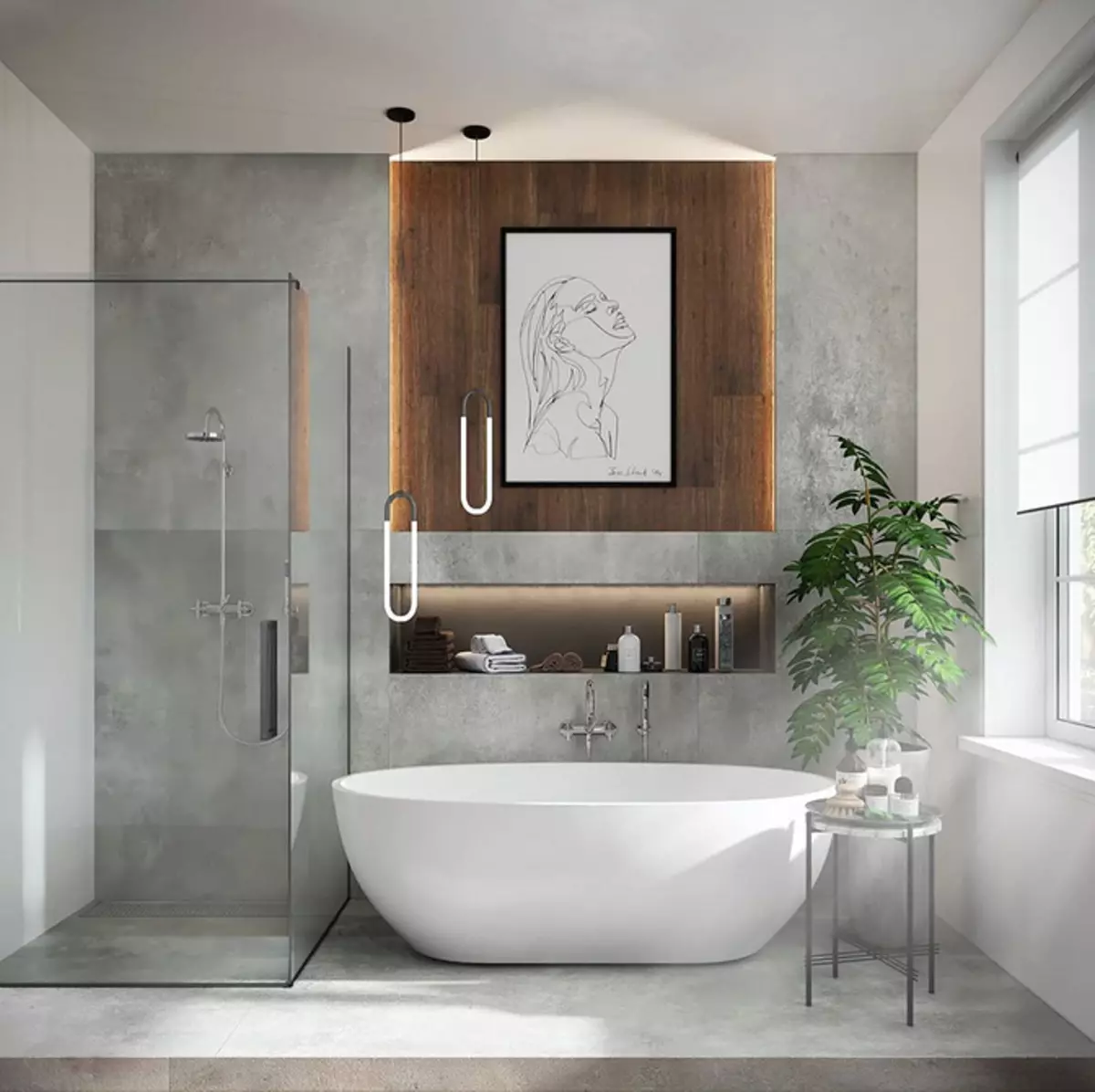 Deseño de baño con ducha e baño: ideas interiores en 75 fotos - IVD.RU 4108_23