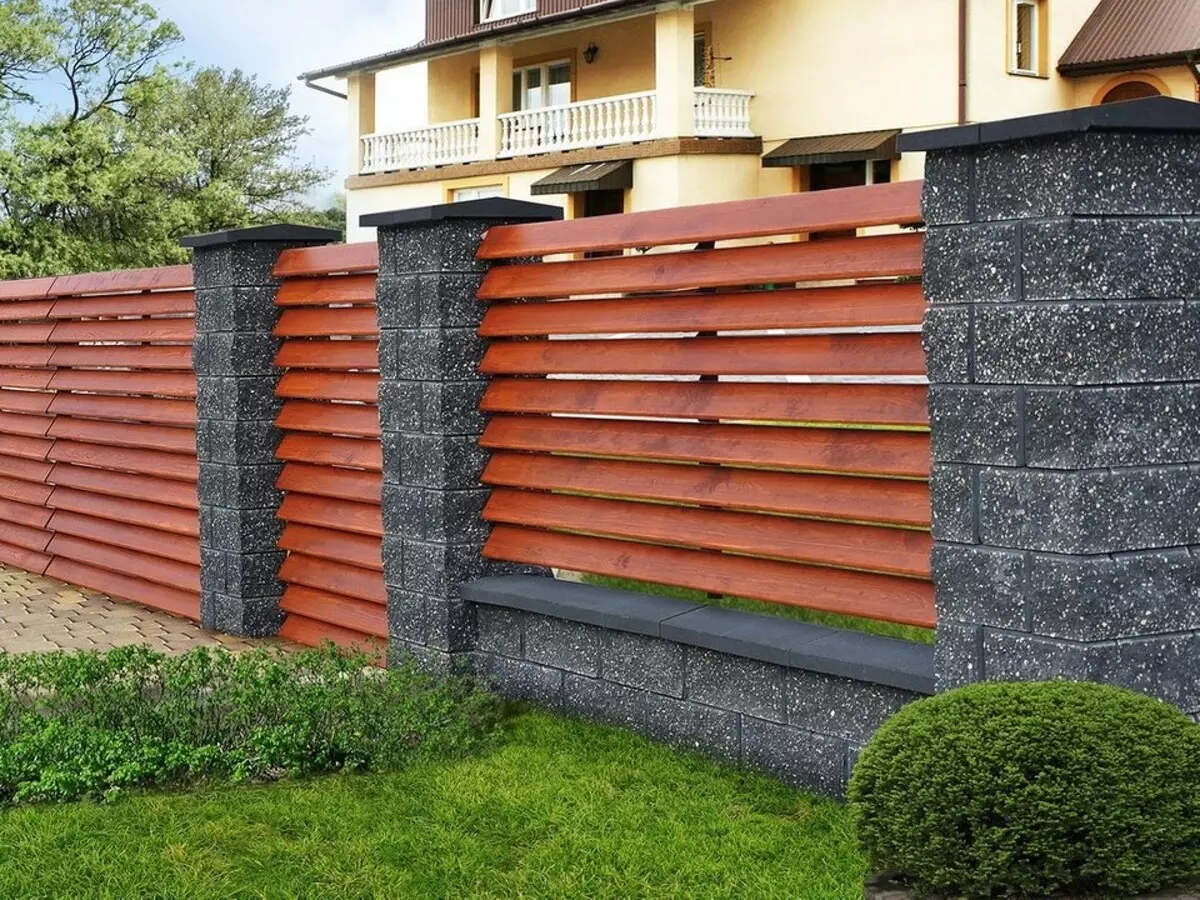 Làm thế nào để bạn xây dựng một hàng rào trong ngôi nhà từ cây, lưới xích, một tấm chuyên nghiệp và các vật liệu khác 4167_8