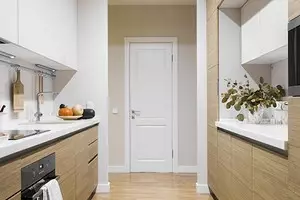 Nous établissons des espaces de cuisine combinés et du couloir: règles de conception et de zonage 4265_1