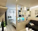 Projeto de sala de estar-quarto 16 metros quadrados. M: Como colocar tudo o que você precisa e espaço zonite 4340_33