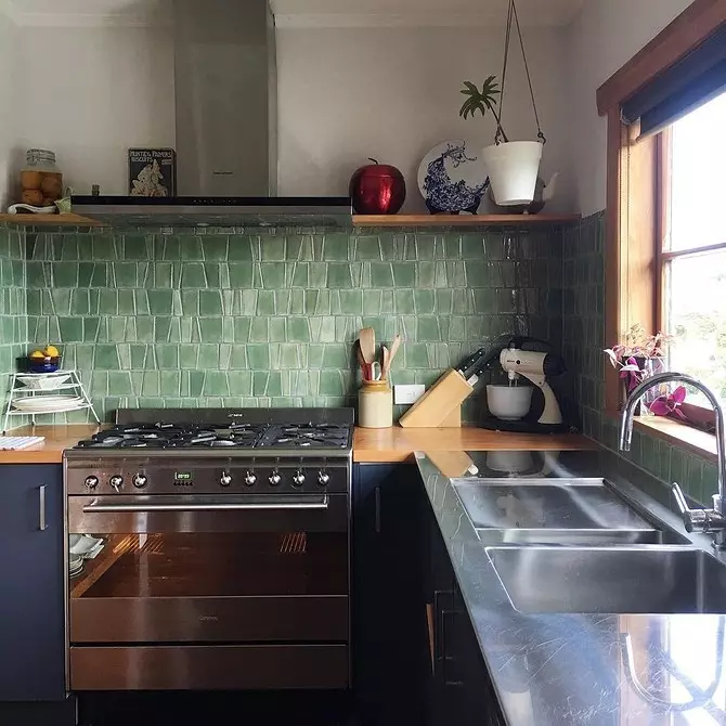Pilihan Nebanal: warna pistachio di interior dapur (70 foto) 4358_101