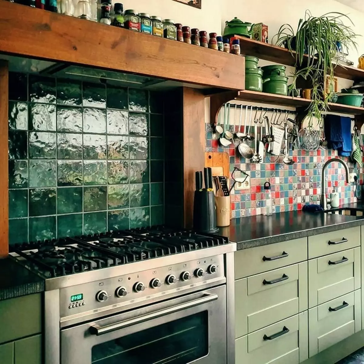 Nebanale Wahl: Pistazienfarbe in der Küche Interieur (70 Fotos) 4358_62
