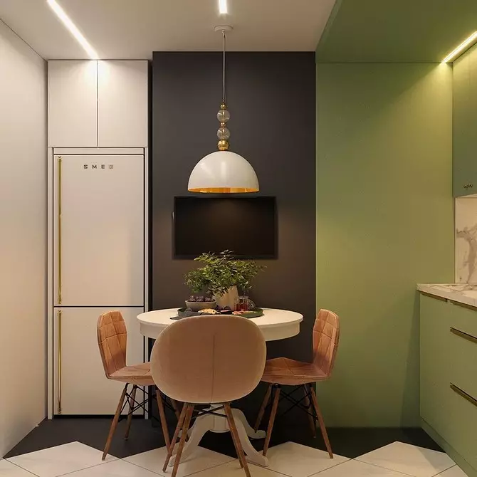 Pilihan Nebanal: warna pistachio di interior dapur (70 foto) 4358_65