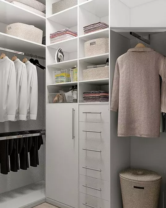 Kiekvienas svajonė yra drabužių spinta kambarys miegamajame: kaip organizuoti teisingai ir pritaikyti net mažo dydžio 4427_120