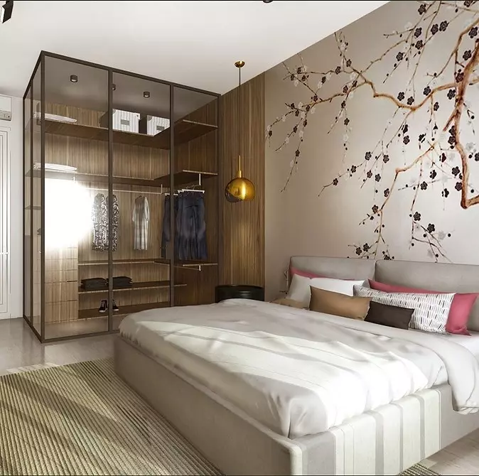 El sueño de todos es una sala de vestuario en el dormitorio: cómo organizar correctamente y acomodar incluso en un tamaño pequeño. 4427_46