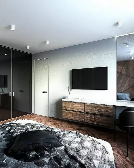 El sueño de todos es una sala de vestuario en el dormitorio: cómo organizar correctamente y acomodar incluso en un tamaño pequeño. 4427_57