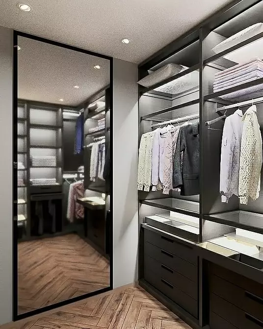 Kiekvienas svajonė yra drabužių spinta kambarys miegamajame: kaip organizuoti teisingai ir pritaikyti net mažo dydžio 4427_60