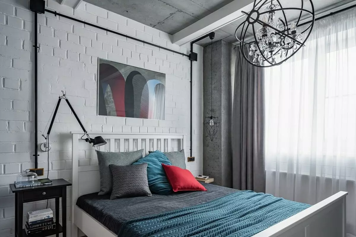 Beton plafon, baksteenmure en meubels Ikea: Binne van Loft-styl woonstel 4442_9