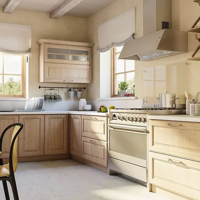 Jak zaplanować kuchnię przy oknie w prywatnym domu: wskazówki dotyczące 4 rodzajów otworów okiennych 4491_88