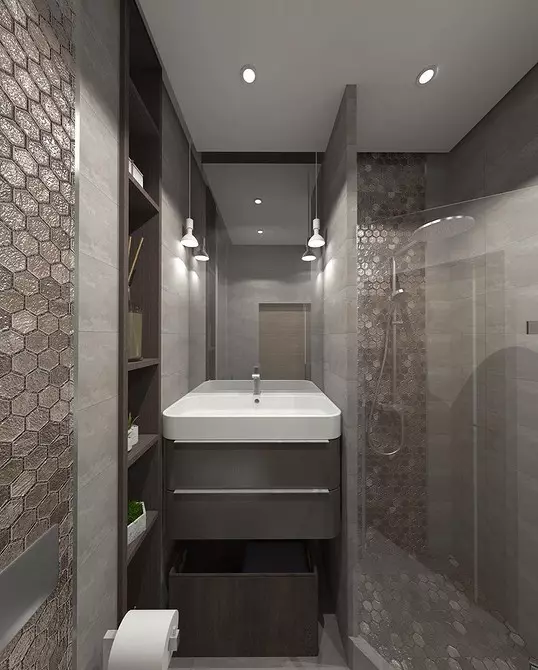 La combinación de azulejos en el baño: cómo combinar diferentes colores y facturas para un interior armonioso. 4512_109
