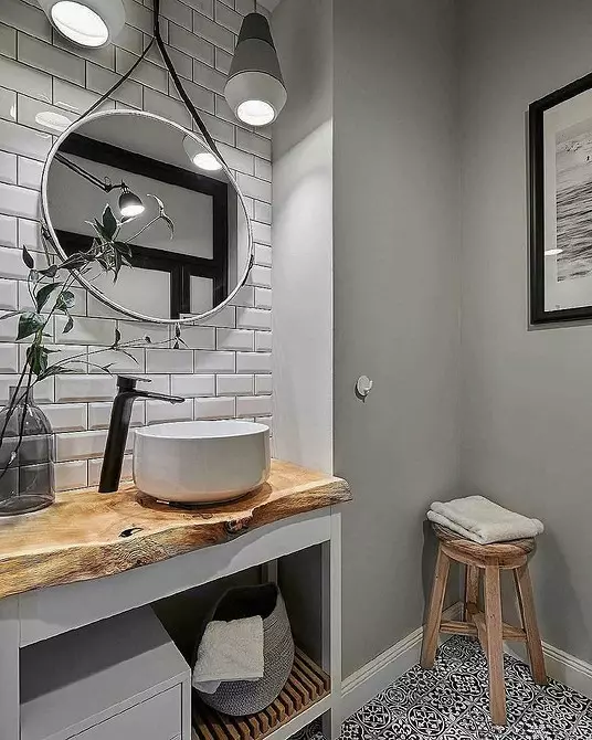 La combinación de azulejos en el baño: cómo combinar diferentes colores y facturas para un interior armonioso. 4512_136