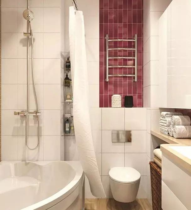 La combinación de azulejos en el baño: cómo combinar diferentes colores y facturas para un interior armonioso. 4512_15