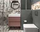 Gabungan jubin di bilik mandi: Bagaimana untuk menggabungkan warna dan invois yang berbeza untuk pedalaman yang harmoni 4512_156