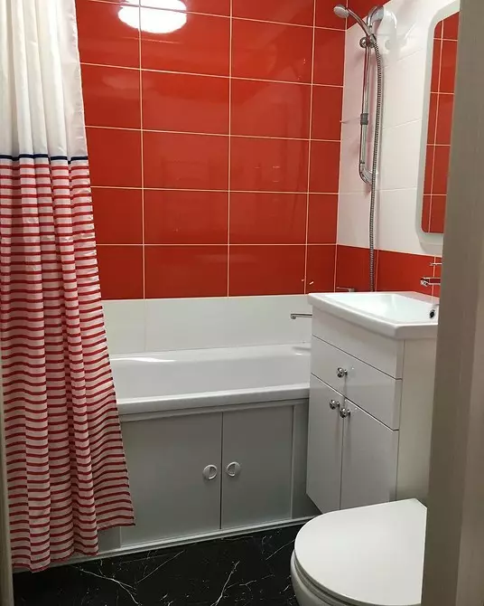 Gabungan jubin di bilik mandi: Bagaimana untuk menggabungkan warna dan invois yang berbeza untuk pedalaman yang harmoni 4512_17