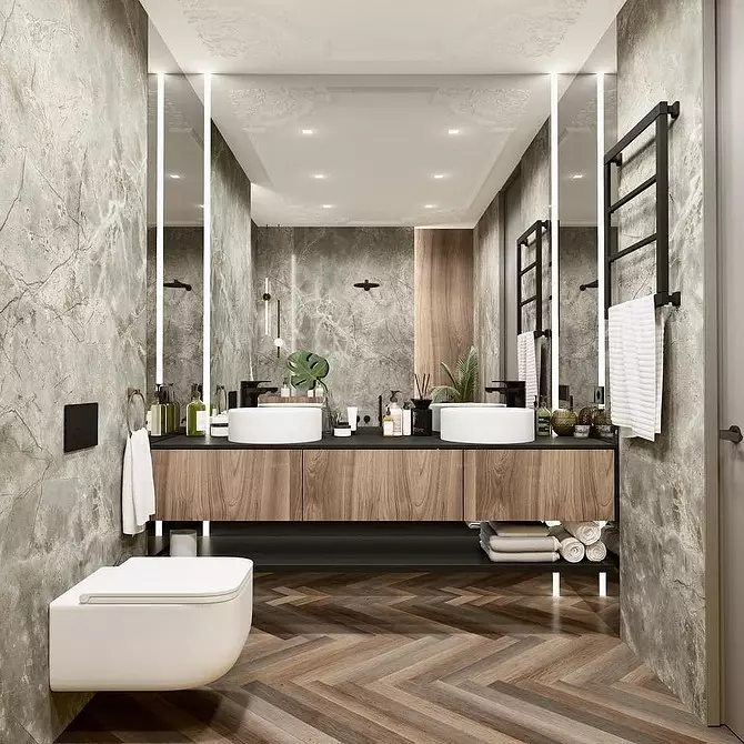 Kombinace dlaždic v koupelně: Jak kombinovat různé barvy a faktury pro harmonický interiér 4512_175