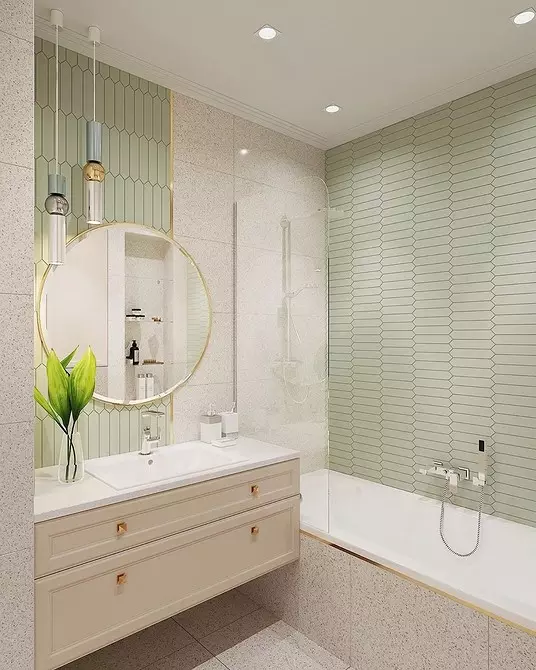 La combinación de azulejos en el baño: cómo combinar diferentes colores y facturas para un interior armonioso. 4512_58
