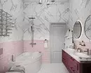 Kombinationen af ​​fliser i badeværelset: hvordan man kombinerer forskellige farver og fakturaer til et harmonisk interiør 4512_86