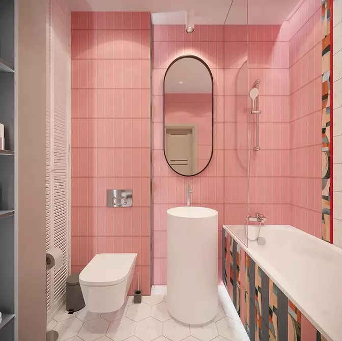 Plytelių derinys vonios kambaryje: kaip sujungti skirtingus spalvas ir sąskaitas faktūras dėl harmoningo interjero 4512_92