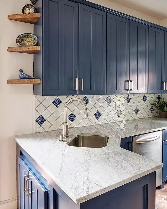 Köök disain sinise värvi (81 fotot) 4533_151