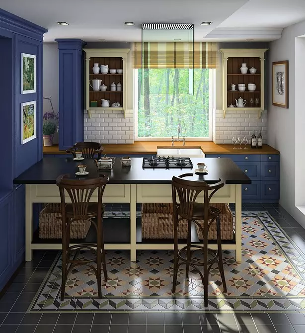 Köök disain sinise värvi (81 fotot) 4533_36