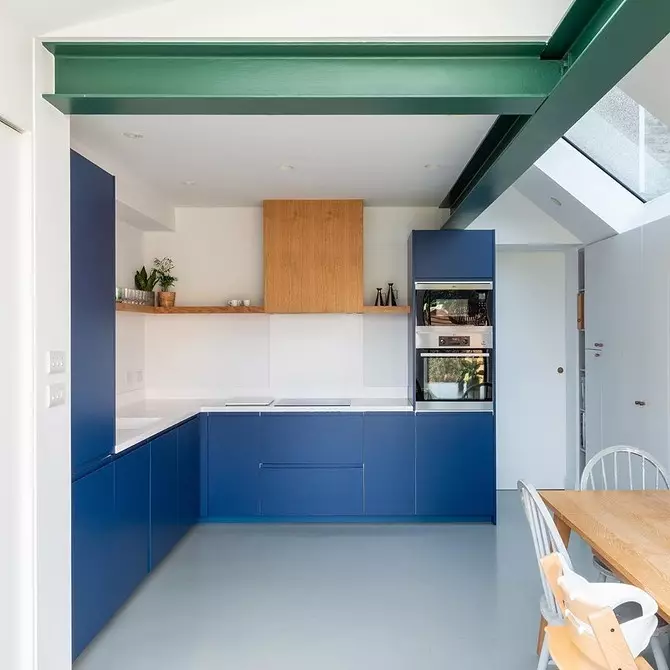 Köök disain sinise värvi (81 fotot) 4533_42
