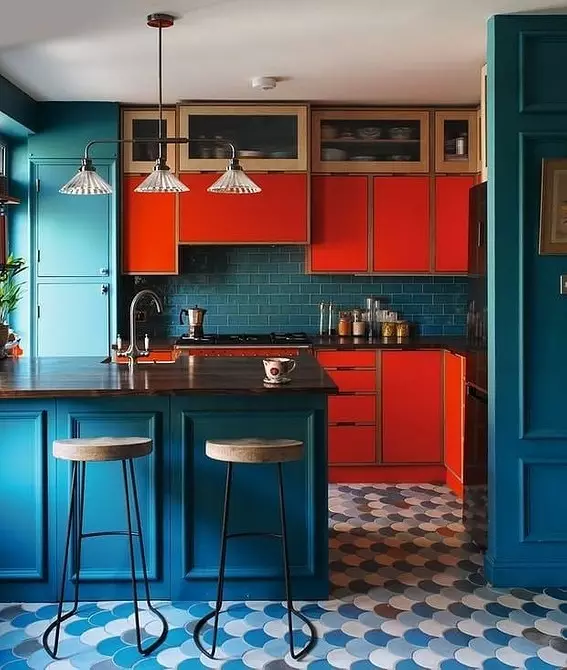 Цэнхэр өнгөөр ​​гал тогооны загвар (81 зураг) 4533_43