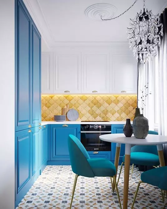Köök disain sinise värvi (81 fotot) 4533_53