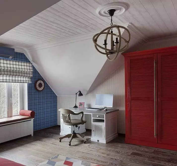 Ideas reales del diseño interior del segundo piso de una casa de campo privada: lo mejor de ivd.ru 4605_34