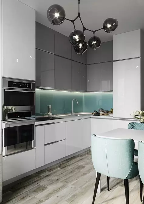 Nakreslíme interiér šedé kuchyně: jak oživit prostor a učinit to zlomyslný (82 fotografií) 4611_106