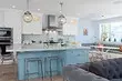 Interior of gray-blue kitchen (60 photos)