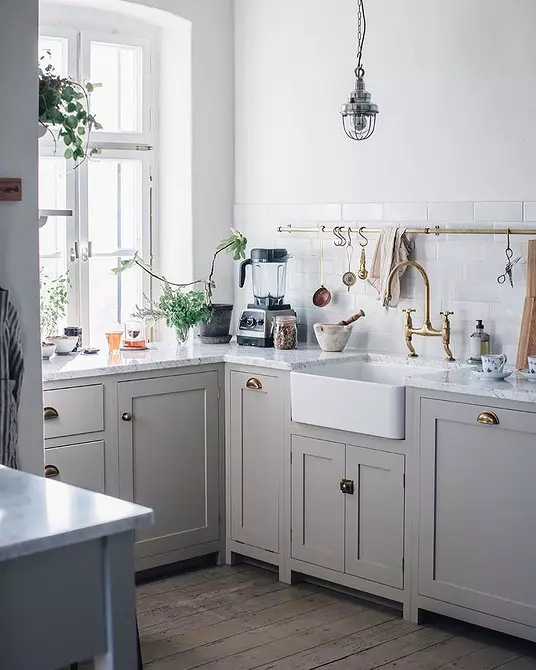 Wir erstellen das Innere der grauen Küche: Wie Sie den Raum wiederbeleben und schelmisch (82 Fotos) machen 4611_40