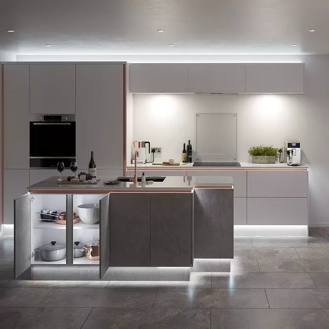 Izračujemo unutrašnjost sive kuhinje: kako oživjeti prostor i učiniti ga nestašnim (82 fotografije) 4611_63