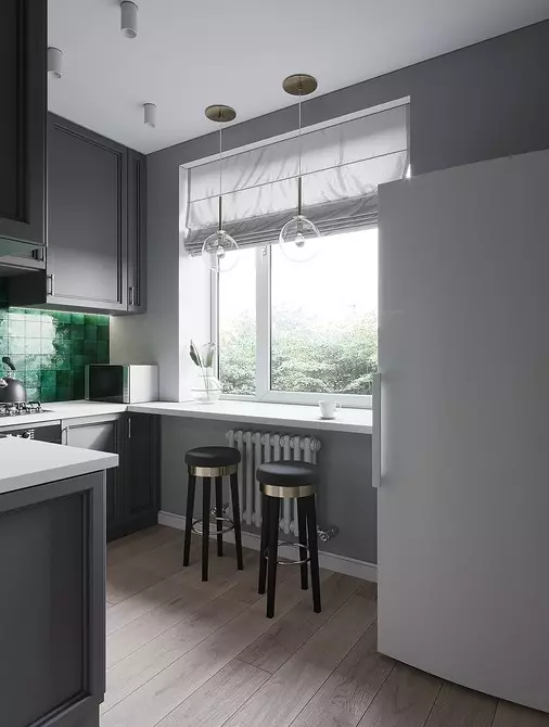 Nakreslíme interiér šedé kuchyně: jak oživit prostor a učinit to zlomyslný (82 fotografií) 4611_90