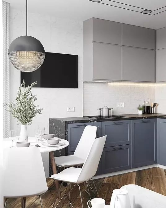 Nakreslíme interiér šedé kuchyně: jak oživit prostor a učinit to zlomyslný (82 fotografií) 4611_96