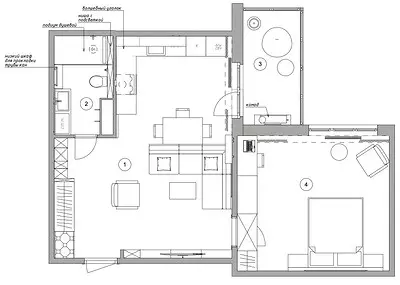 Navxweyî ya bi zencîreyên zer û şîn: apartmanê li St. St. Petersburg ji bo nûvekirin û xebatê 4614_30