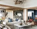 Interior living room in a wooden house (56 photos) 4644_6